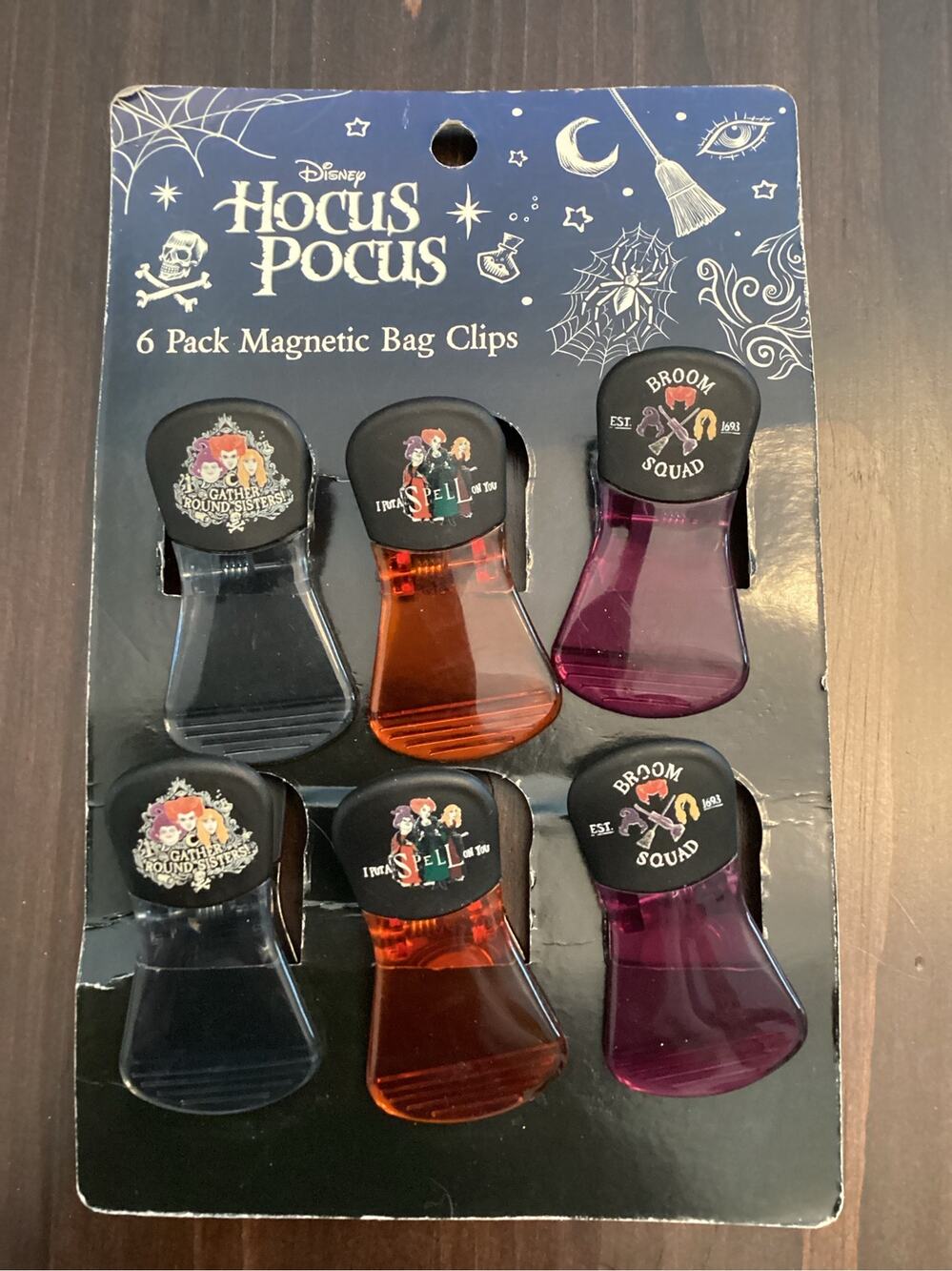NWT Disney Hocus Pocus Sanderson Sisters Halloween Chip Clips 90s